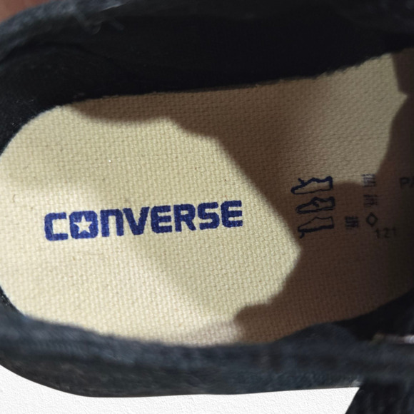 Converse All Star Chuck Taylor Low Top Sneakers Black Monochrome Infant Size 4 - Picture 7 of 9